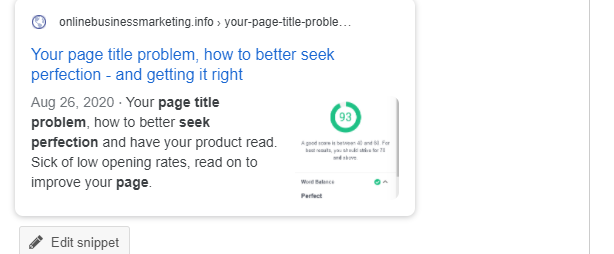 Your page title problem, how to better seek perfection