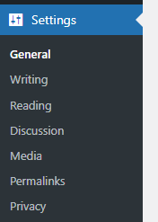 Settings in WordPress